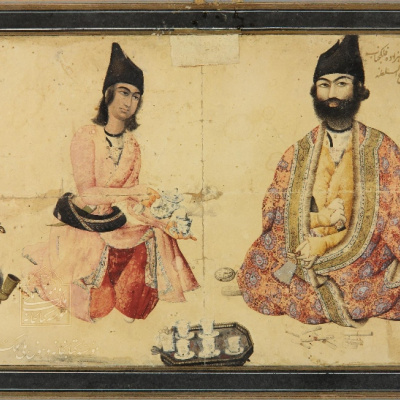 برگی از شاهنامه (یافتن زال نزد سیمرغ توسط سام)